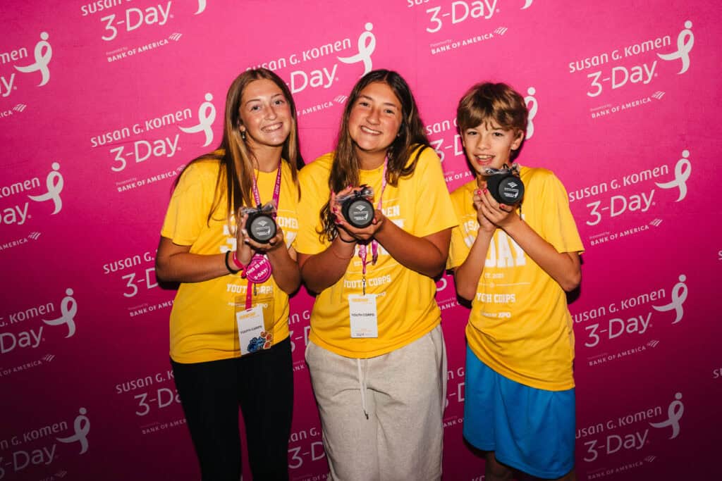Three members of the 2026 Boston 3-Day Youth Corps were honored for raising the most funds.