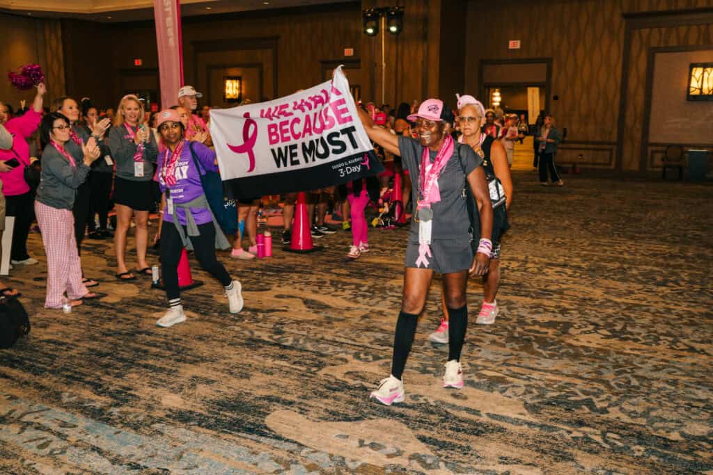 The last two walkers of the Susan G. Komen Dallas/Fort Worth 3-Day.