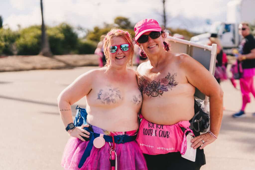 Two breast cancer survivors at the 2025 Susan G. Komen San Diego 3-Day.