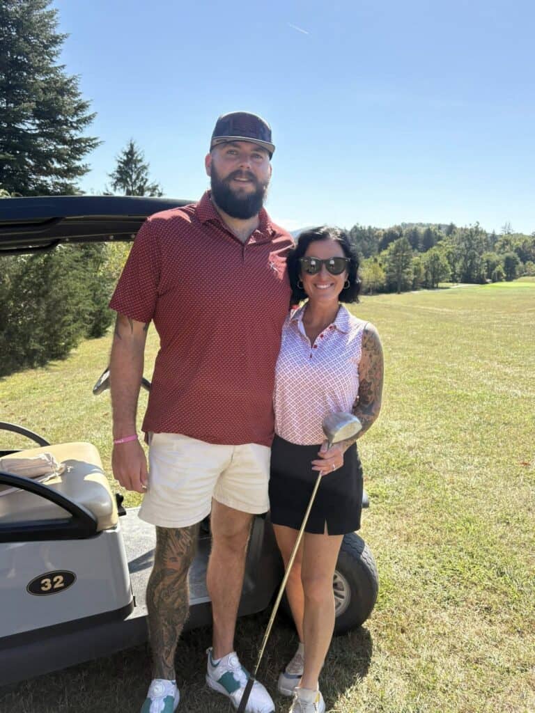Breast cancer survivor Dina and her husband Caleb.
