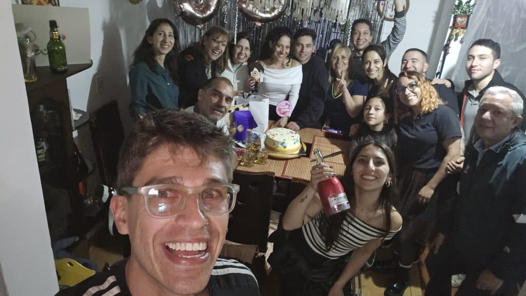 Gynna, living with MBC, celebrates with friends and family. 