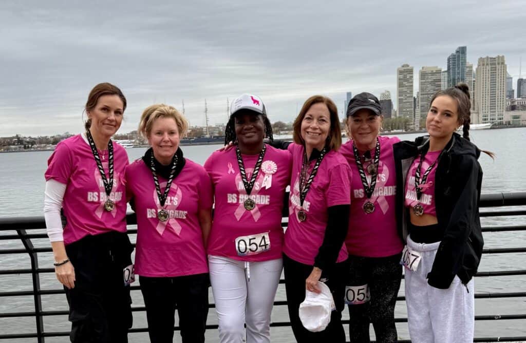 Breast cancer survivor Mellissa with friends.