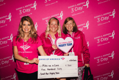 Mary Ann I. is the captain of her team, Miles for a Cure for the Susan G. Komen 3-Day and has raised more than $500,000.