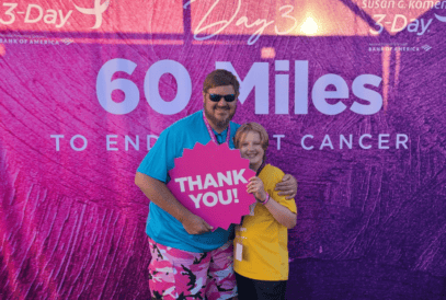 Scott. S and his son, Porter, at the Susan G. Komen 3-Day.