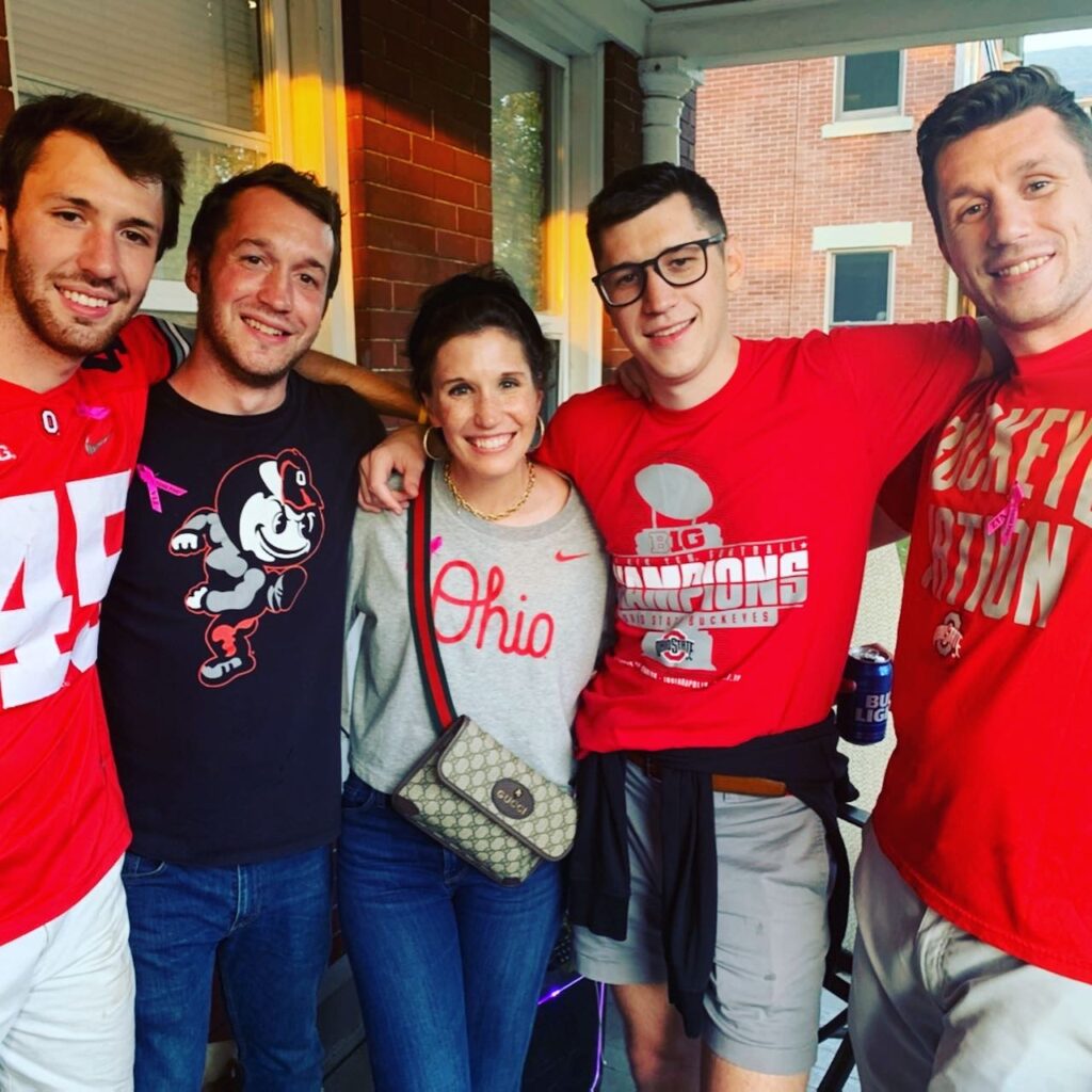 Breast cancer survivor Alex and her brothers. Alex and her youngest brother have the BRCA2 inherited gene mutation. 